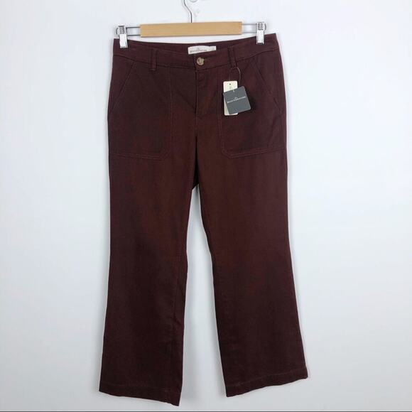 New LL Bean Cargo hiking Crop Pants Maroon Size 2 - Picture 1 of 13